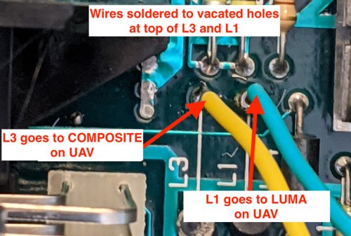 Wires are soldered to L1 and L3